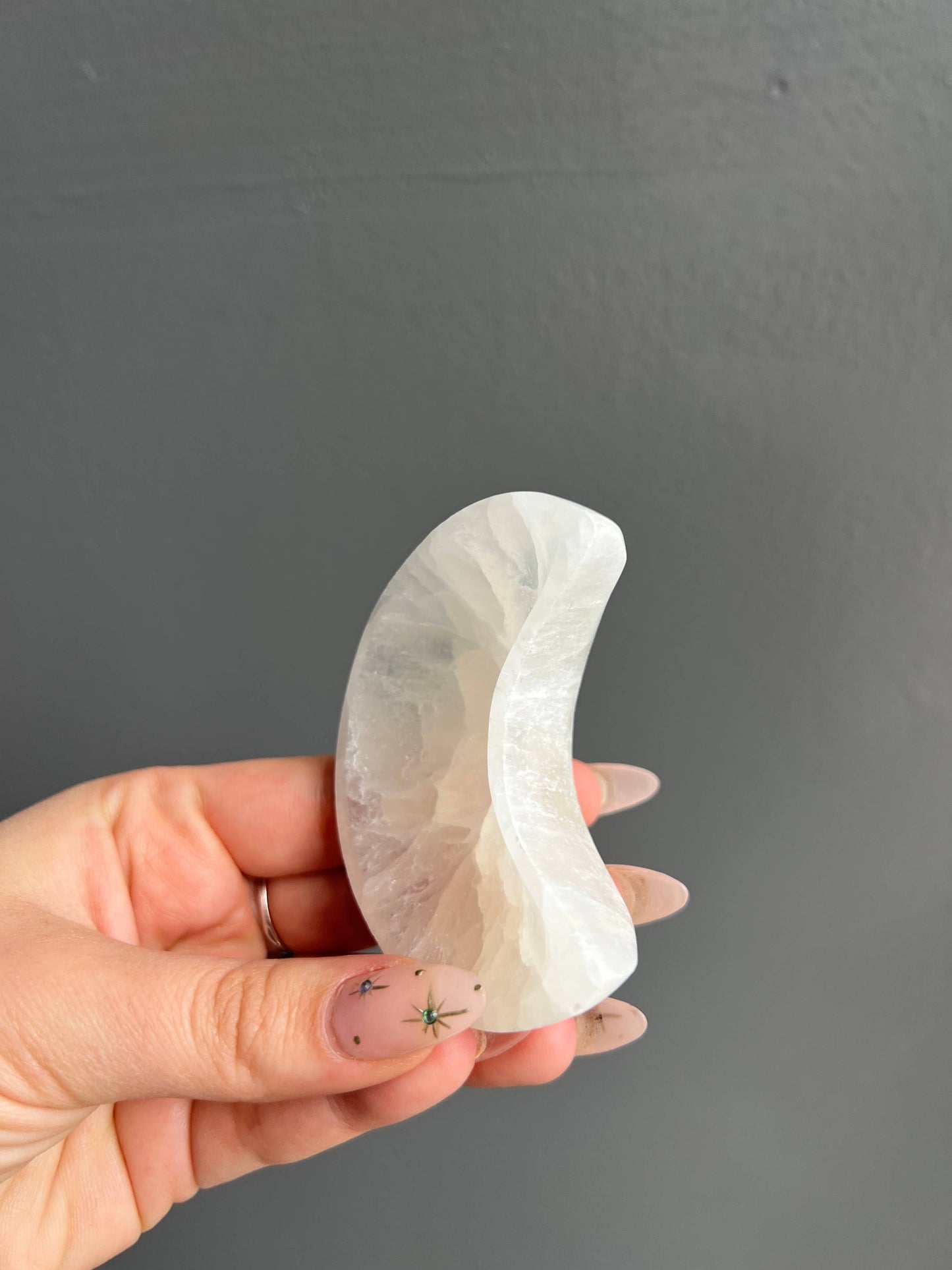 Selenite Crystal Moon Bowl