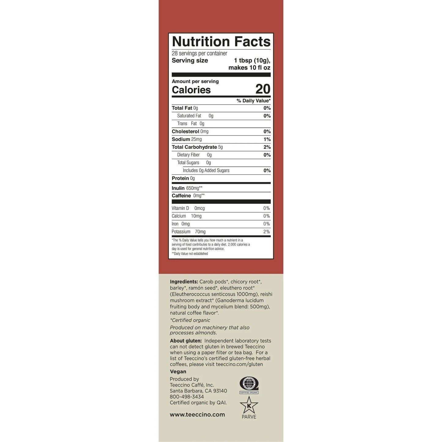 Reishi Eleuthero French Roast Mushroom Herbal Coffee