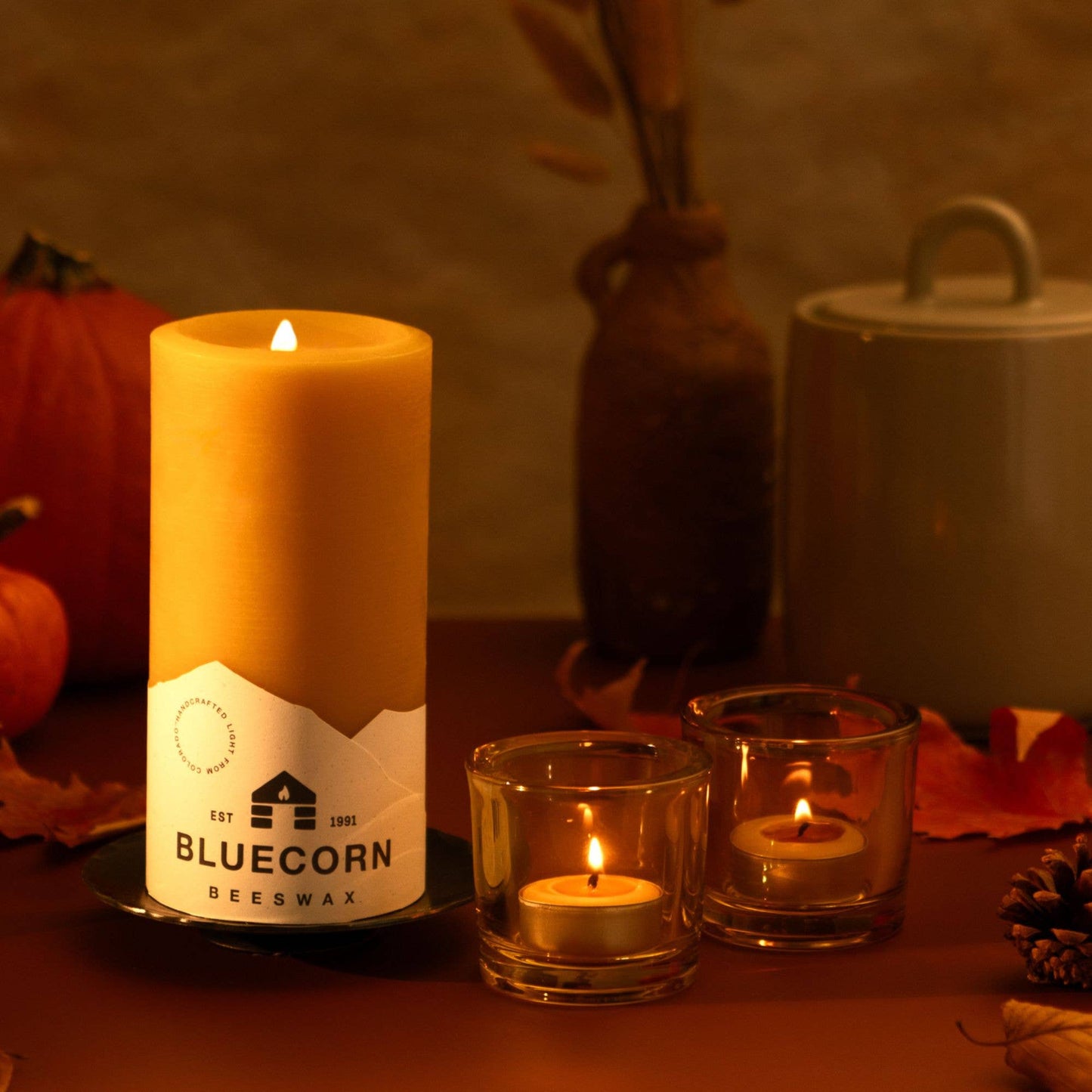 Pure Beeswax Pillar Candles – Handmade in USA