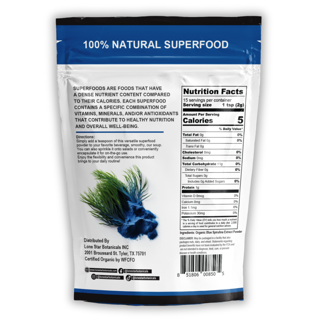 Organic Blue Spirulina Extract Powder -- 1.06 oz