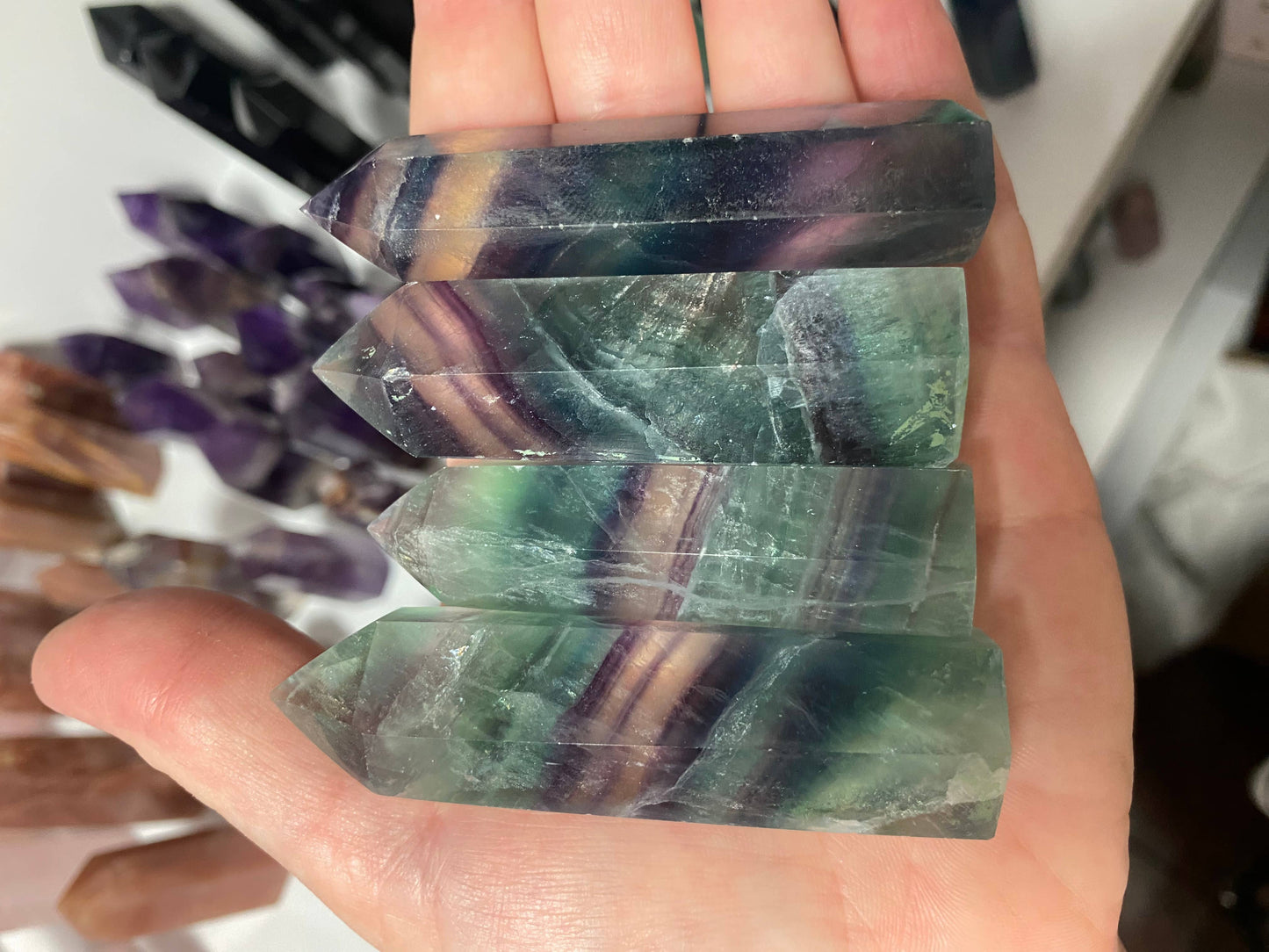 Crystal Rainbow Fluorite Towers