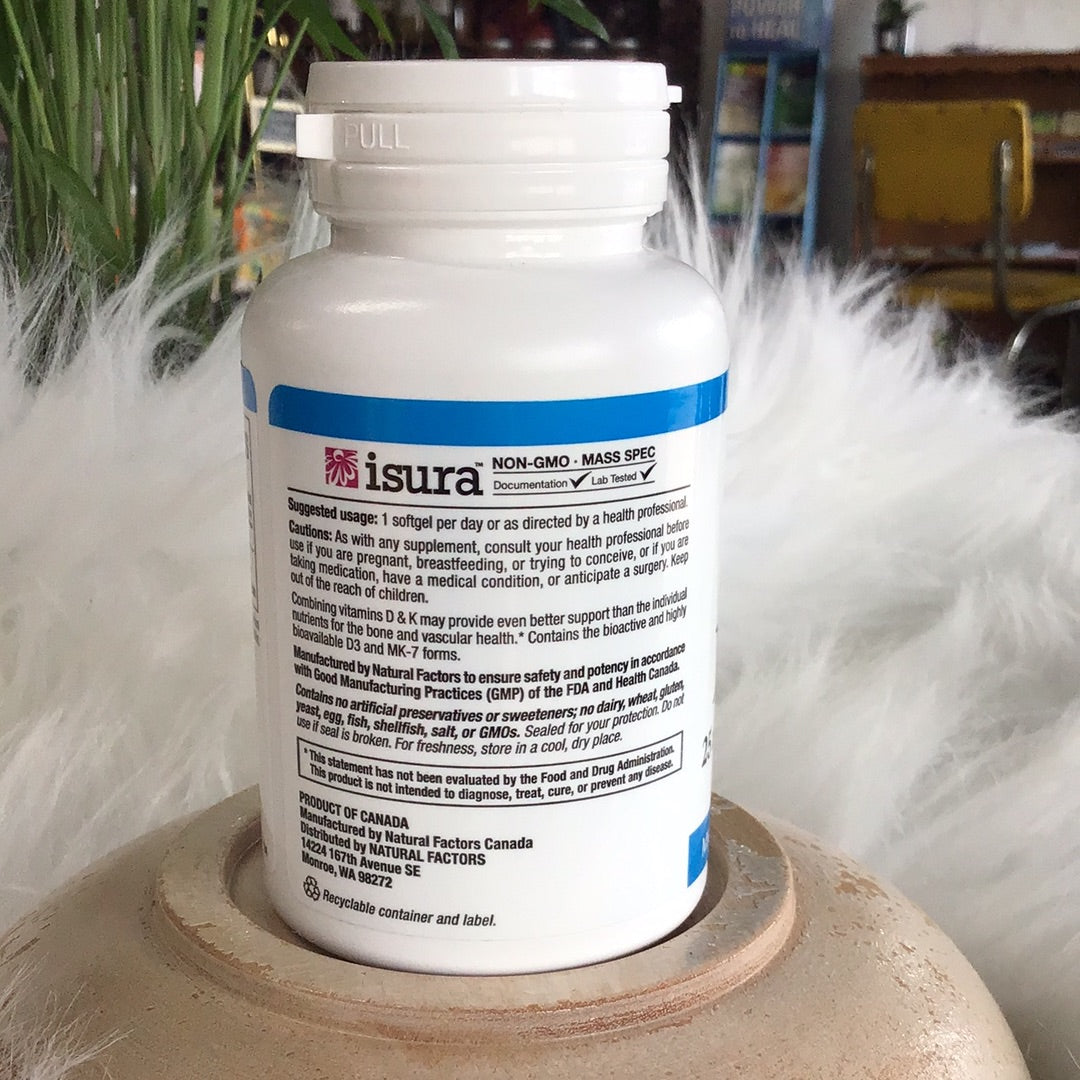 Vitamin D3 & K2 25 mcg (1,000 IU) & 120 mcg