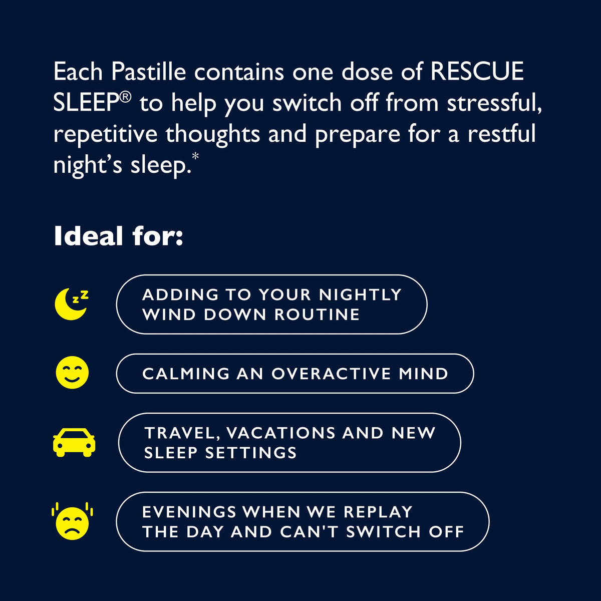 RESCUE Bach Sleep PASTILLES, Black Currant Flavor, Sleep Aid