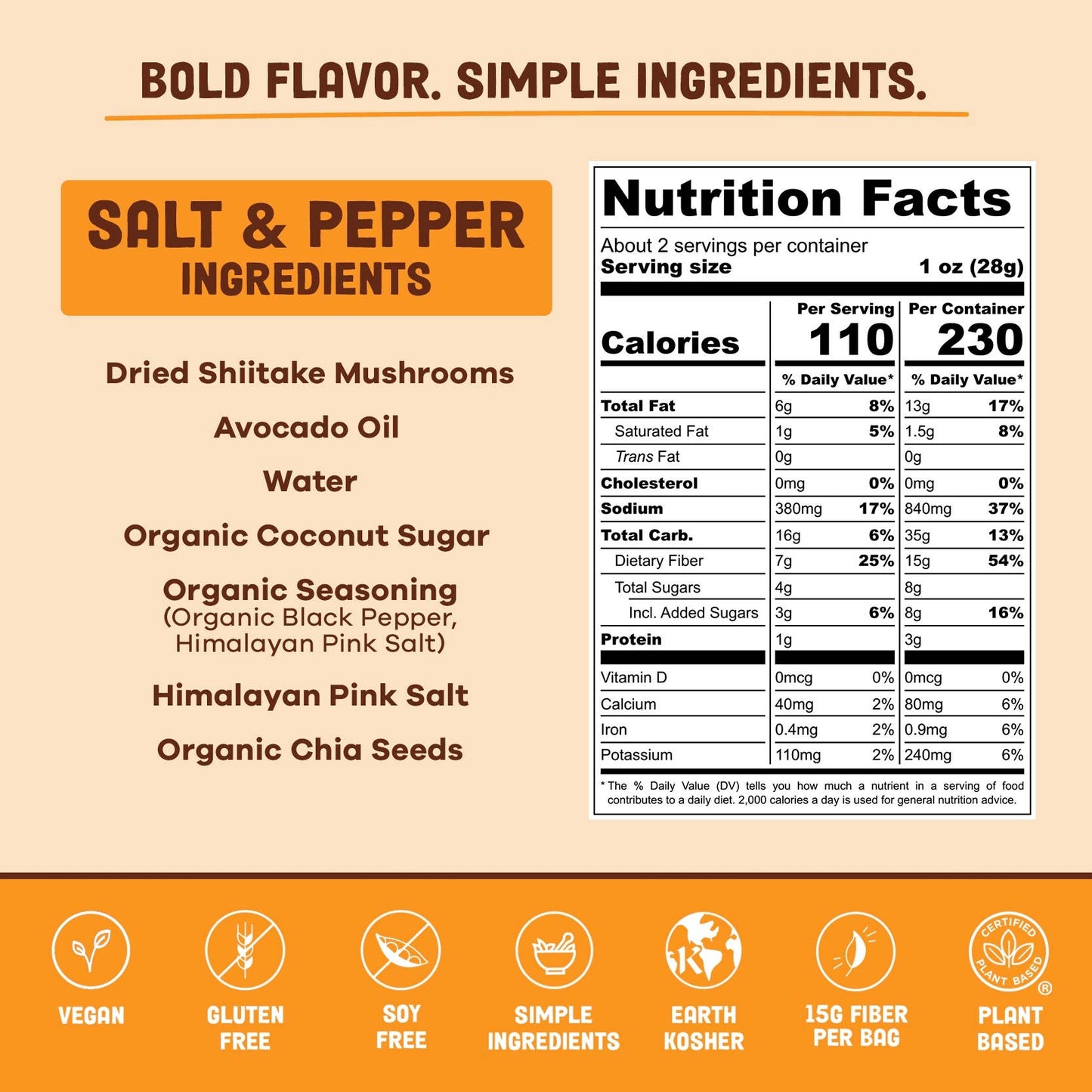 Pan's Mushroom Jerky - 2.2oz Salt & Pepper