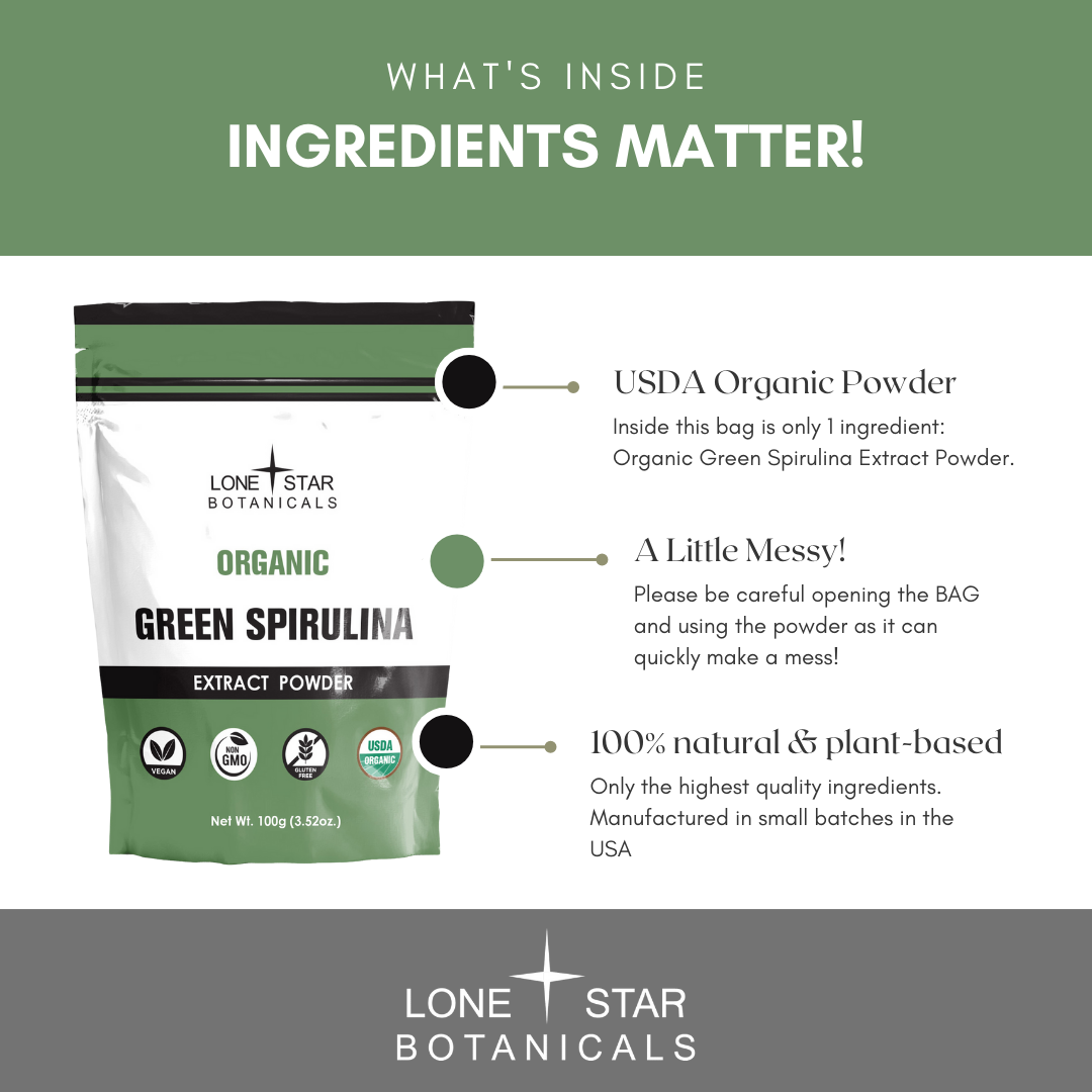 Organic Green Spirulina Extract Powder -- 3.52 oz