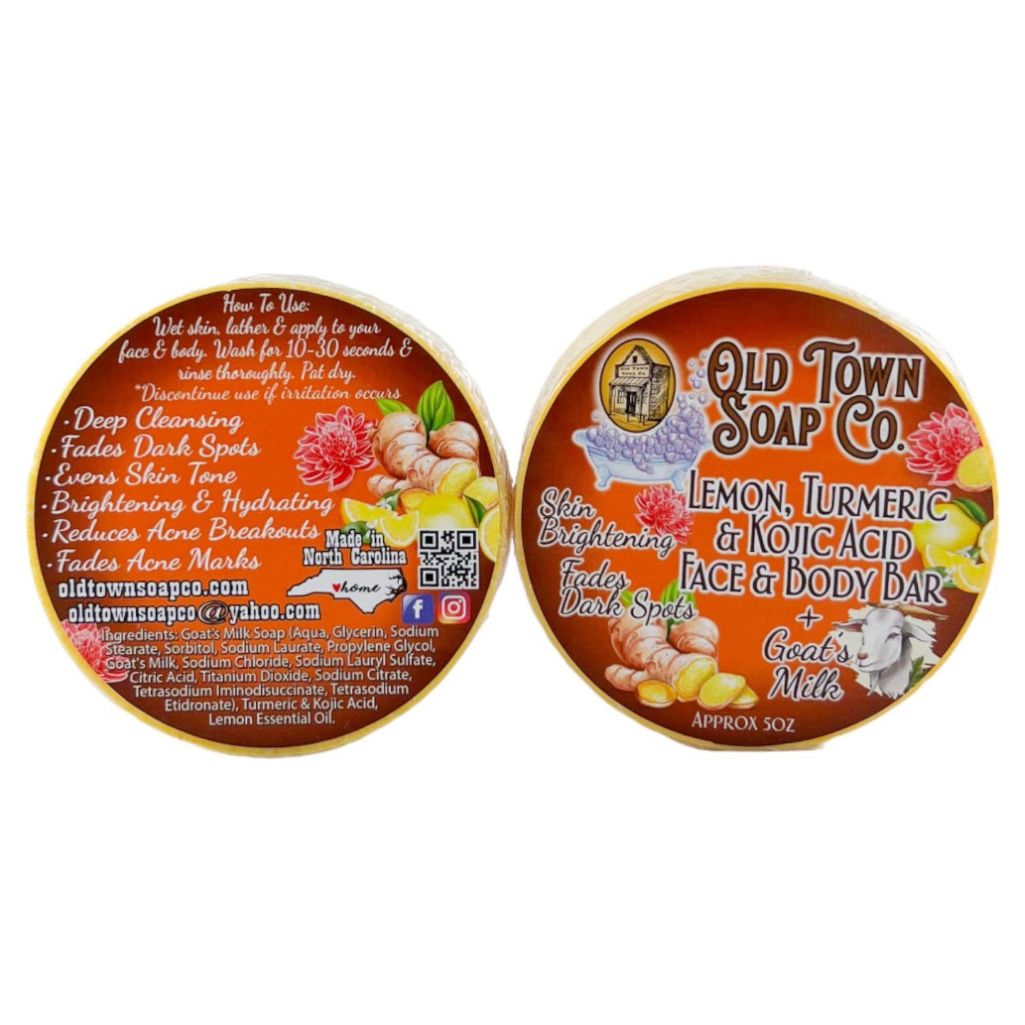 Lemon, Turmeric & Kojic Acid Face & Body Bar