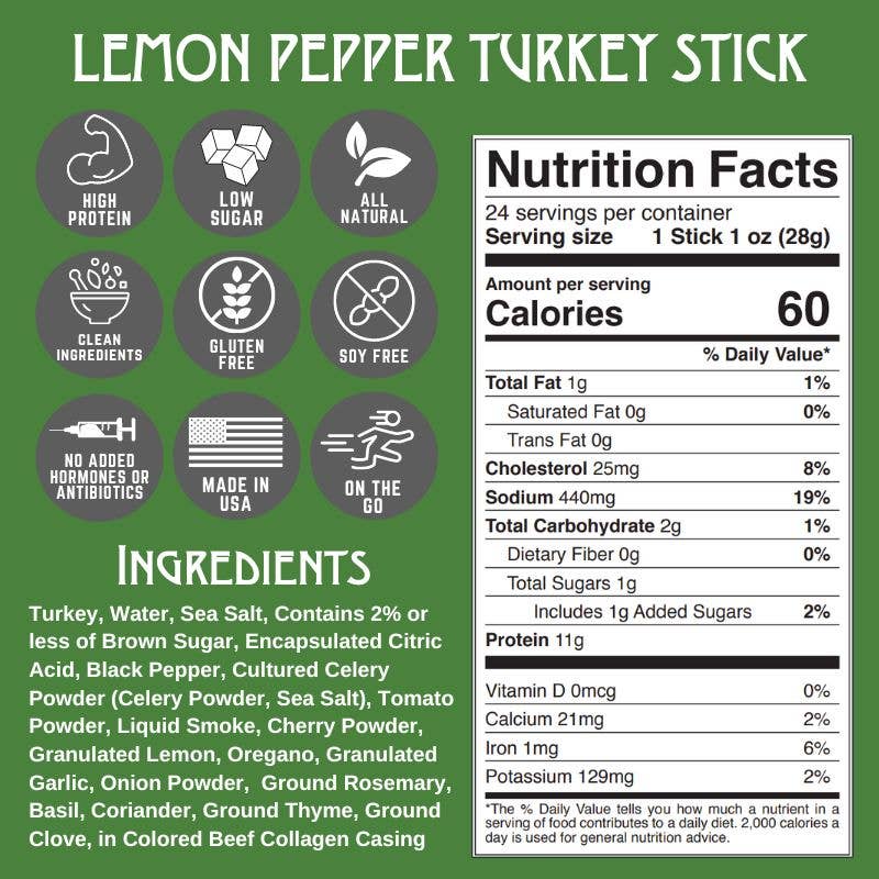 Lemon Pepper Turkey Stick
