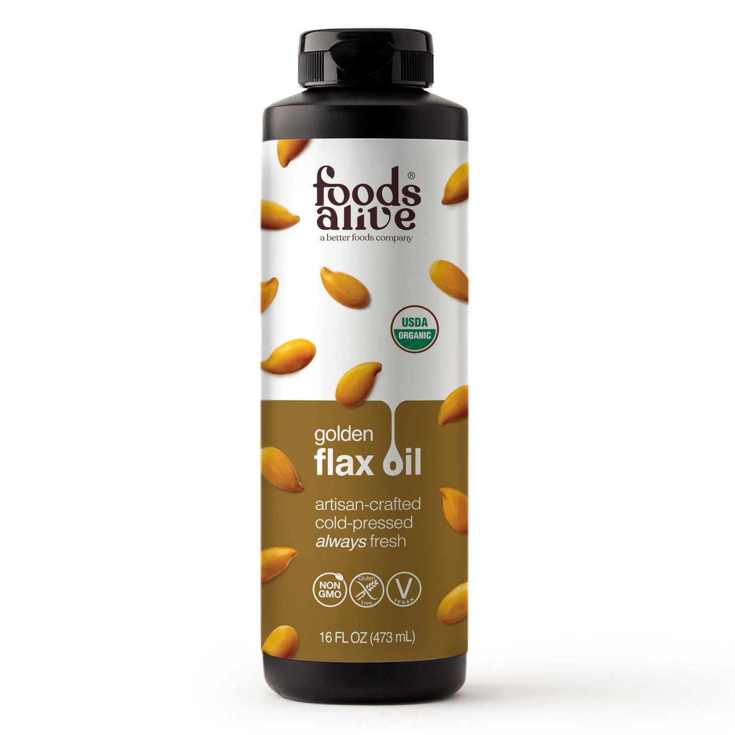 Gold Flax Seed Oil - Artisan Cold-Pressed, Organic