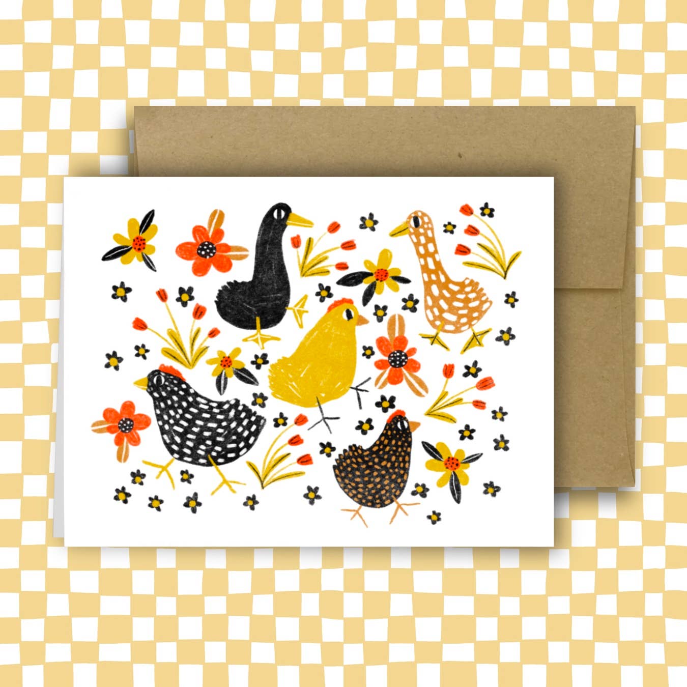 FARM FRIENDS & FLOWERS Greeting Card