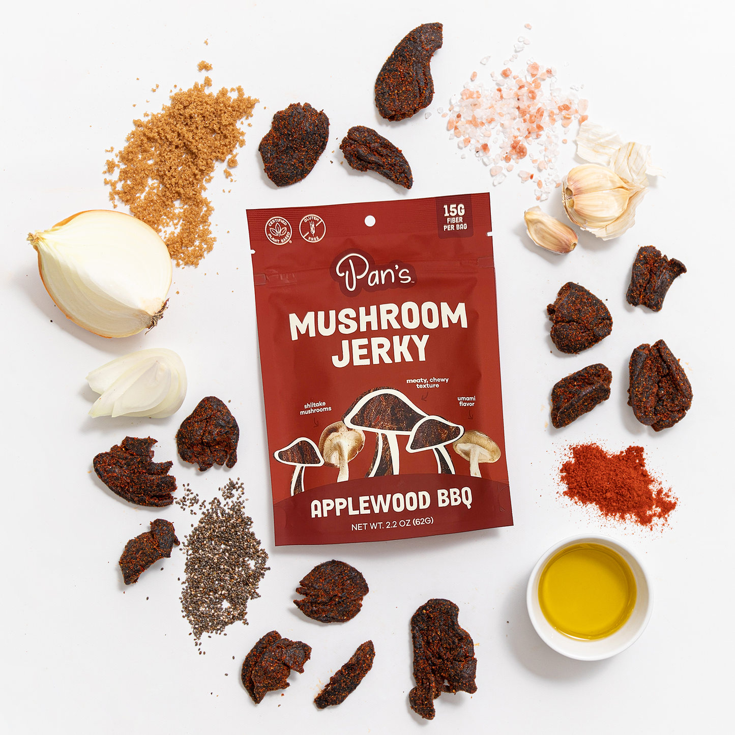 Pan's Mushroom Jerky - 2.2oz Applewood BBQ