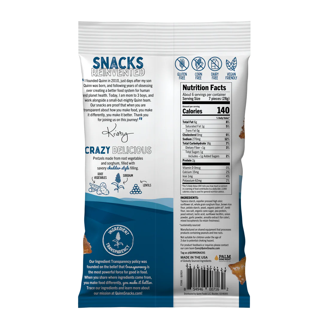 Quinn Cheedah Cheezy Pretzels