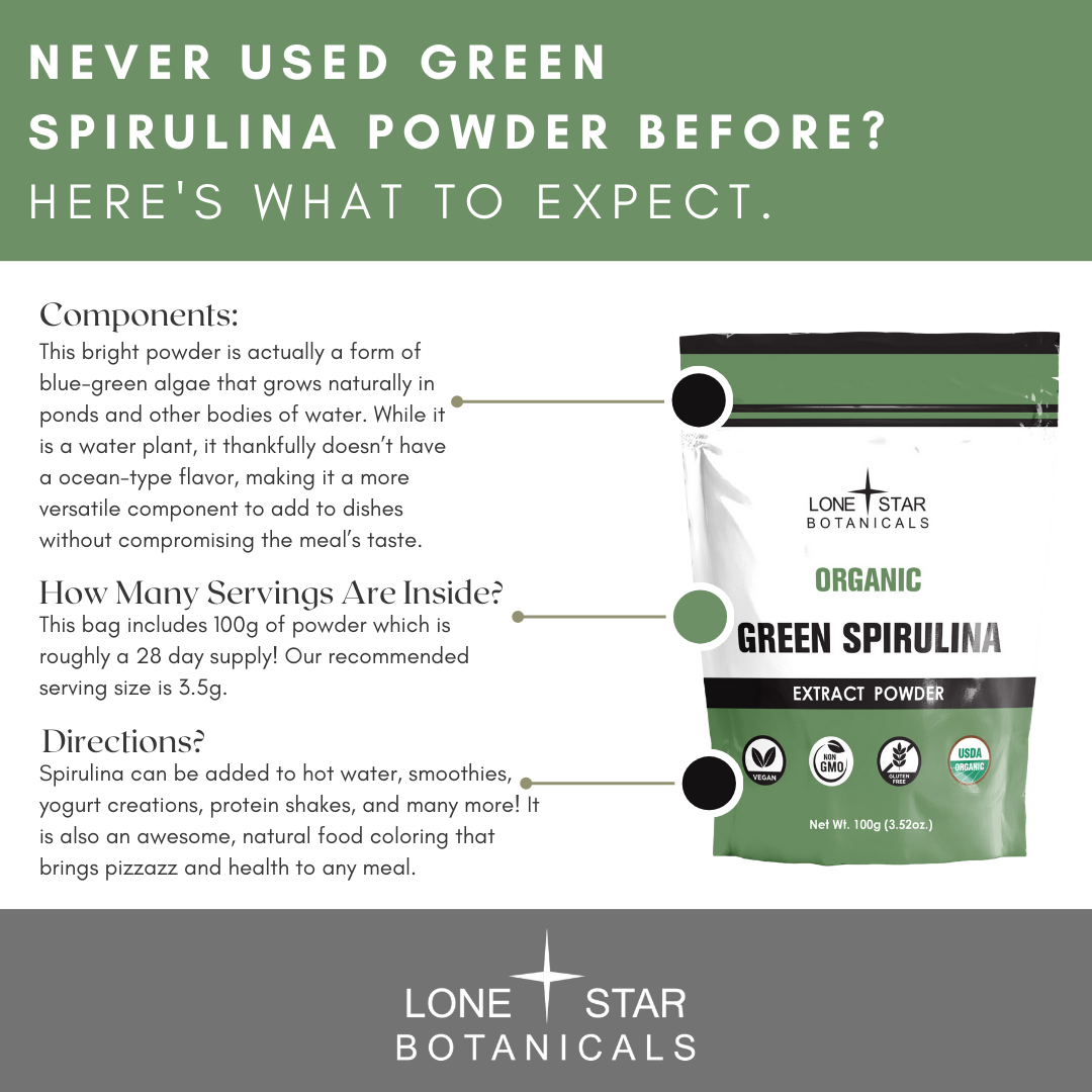 Organic Green Spirulina Extract Powder -- 3.52 oz