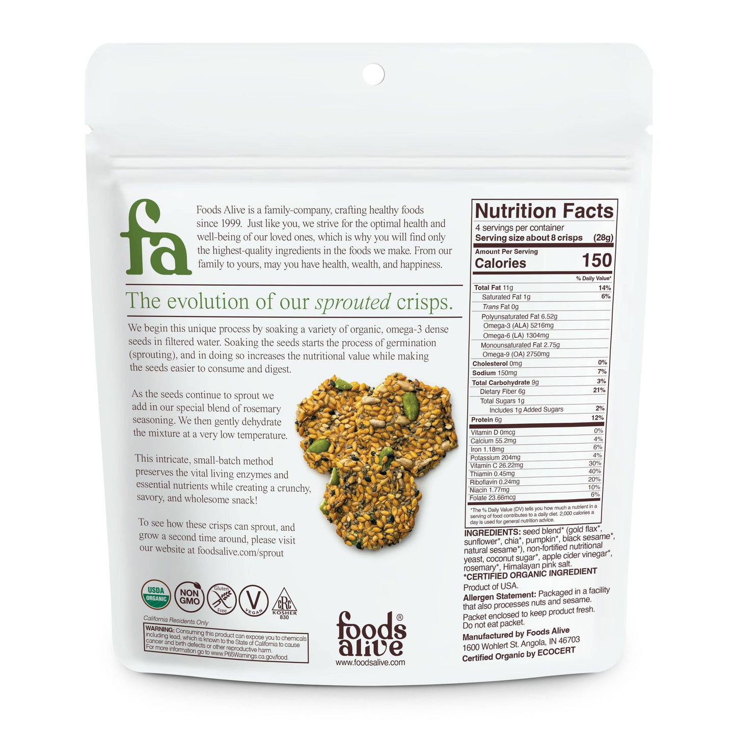 Rosemary Organic Sprouted Crisps