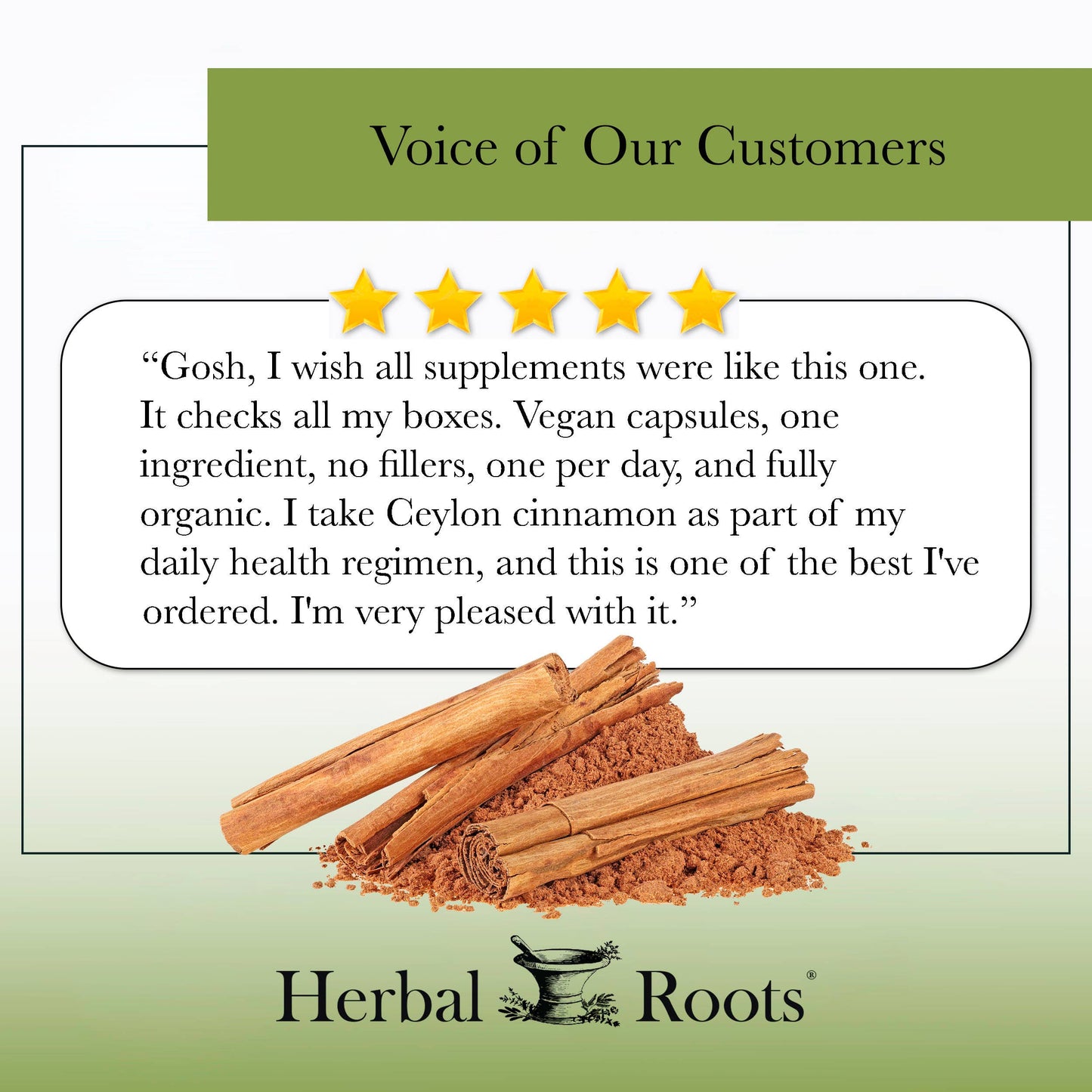 Herbal Roots Organic Ceylon Cinnamon Capsules
