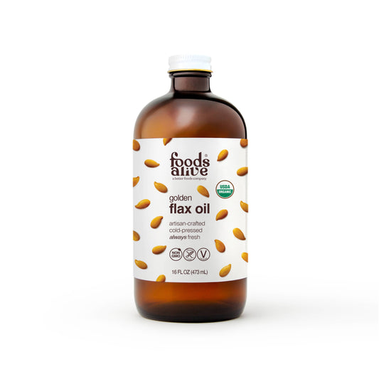 Gold Flax Seed Oil - Artisan Cold-Pressed, Organic