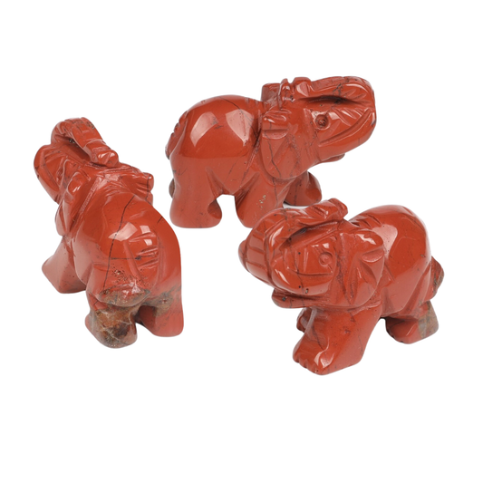 Crystal Elephant - Red Jasper Large