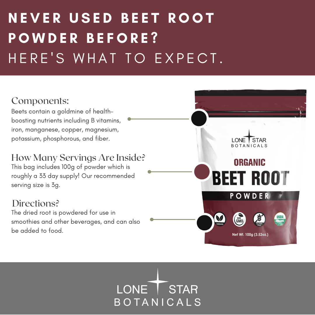 Organic Beet Root Powder -- 3.52 oz