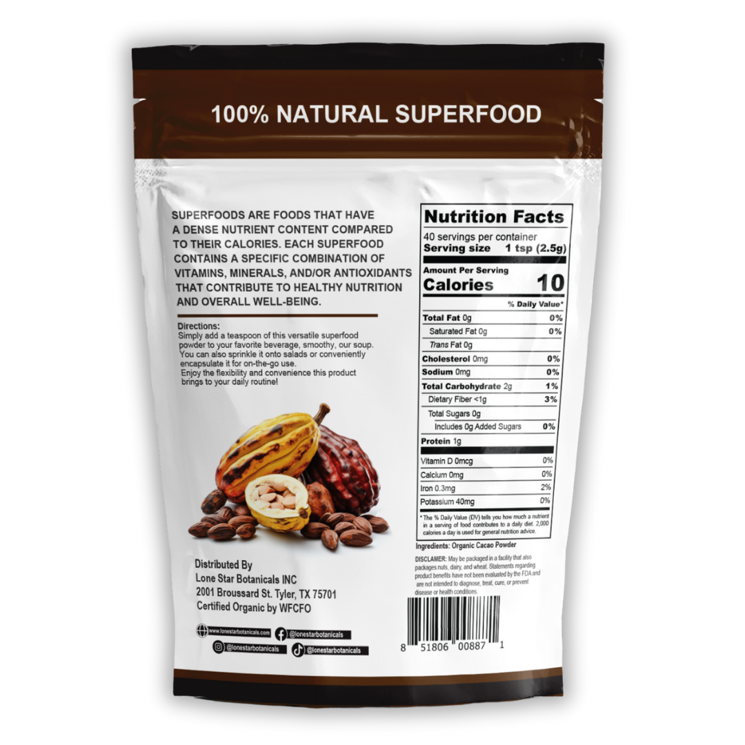 Organic Cacao Powder -- 3.52 oz