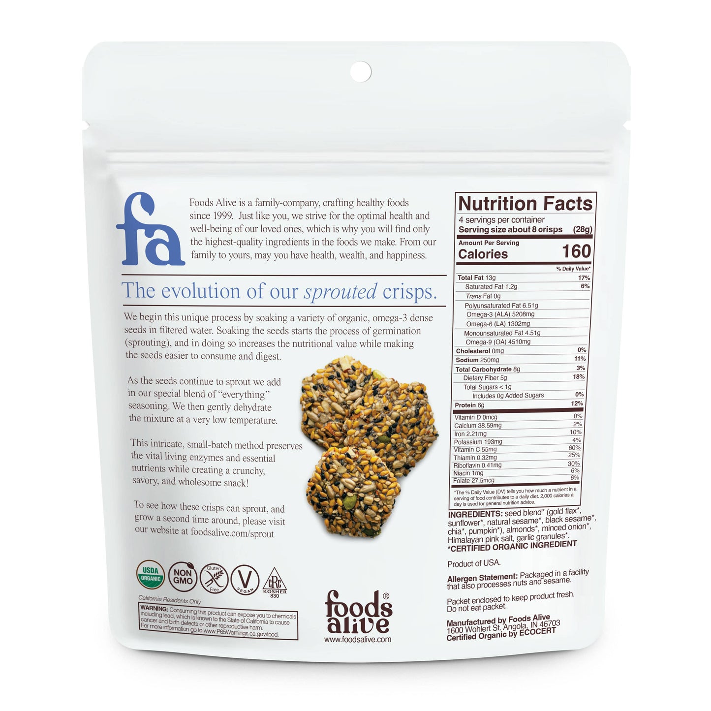 Everything Organic Sprouted Crisps-Gluten Free