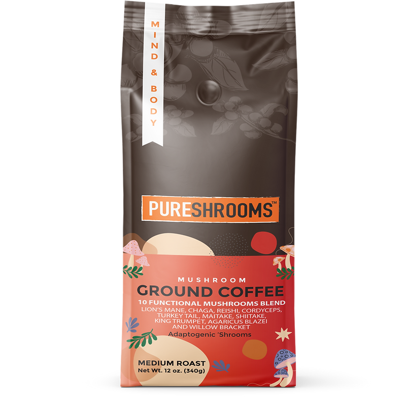 PureShrooms Perfect 10 Mushroom Ground Coffee | Best Seller