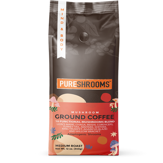 PureShrooms Perfect 10 Mushroom Ground Coffee | Best Seller