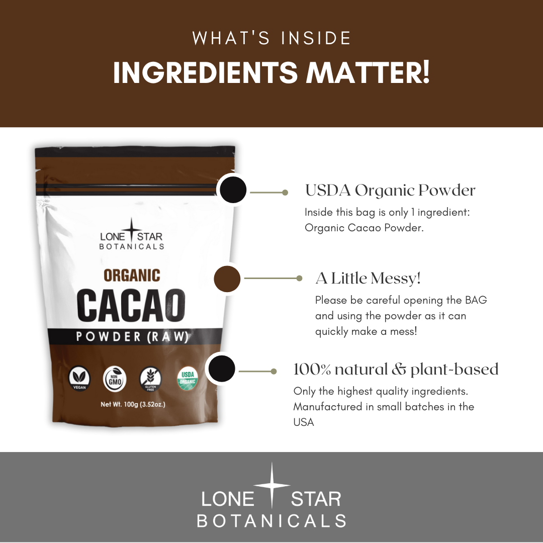 Organic Cacao Powder -- 3.52 oz