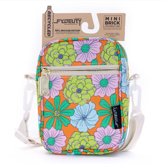 Crossbody Mini Brick Bag | Recycled RPET | Floral Ora