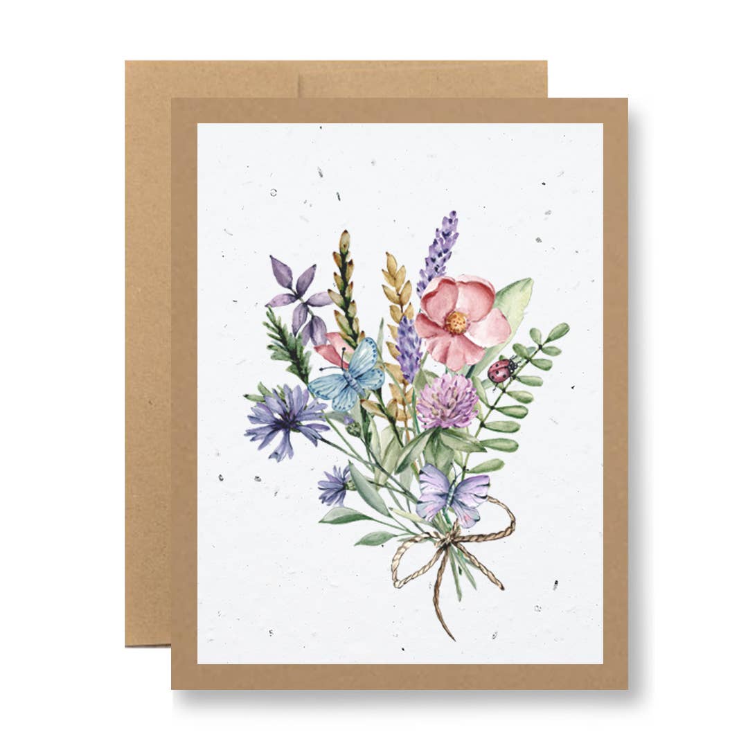 Seedy Cards - {Wildflower bouquet and ladybug}