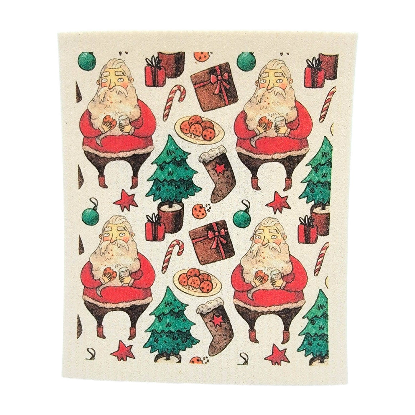 Santa's Milk & Cookies Swedish Dishcloth