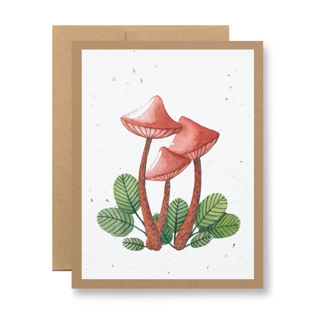 Seedy Cards - {Watercolor red mushrooms}